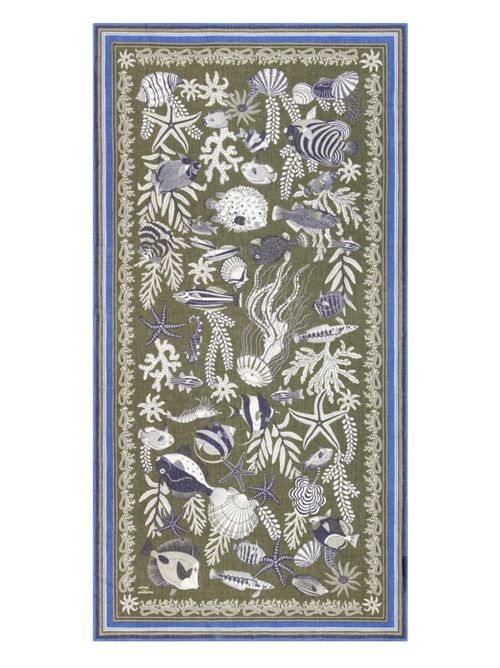 sciarpa donna 100x190 fantasia neptune militare Inoui Editions | SCARF100-NEPTUNEKHAKI